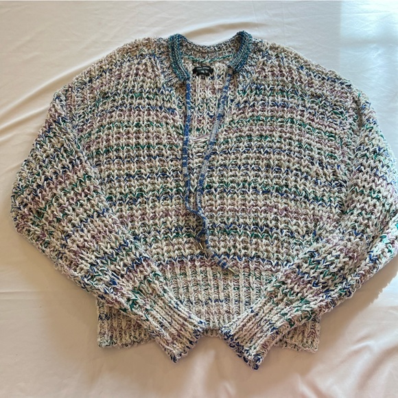 NEW NWOT Isabel Marat Andrea Open Knit Metallic Cropped Sweater Pullover Size 44 - Picture 2 of 16